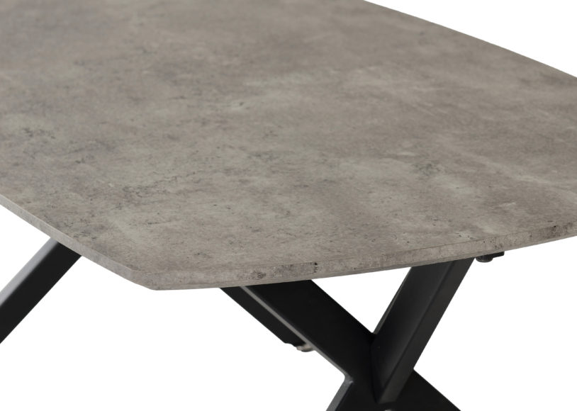 300-301-050 - Athens Oval Coffee Table - Concrete Effect/Black - Seconique