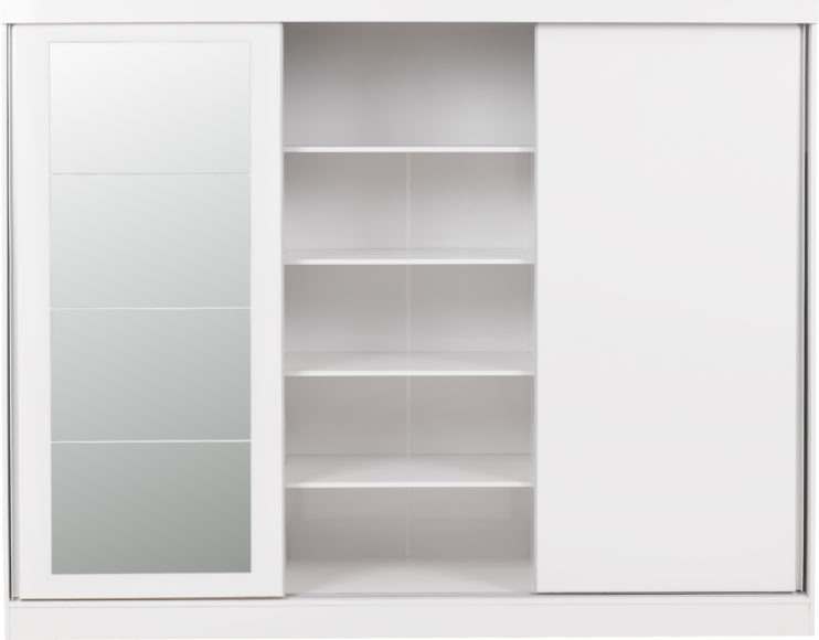 100-101-164 - Nevada 3 Door Sliding Wardrobe - White Gloss - Seconique